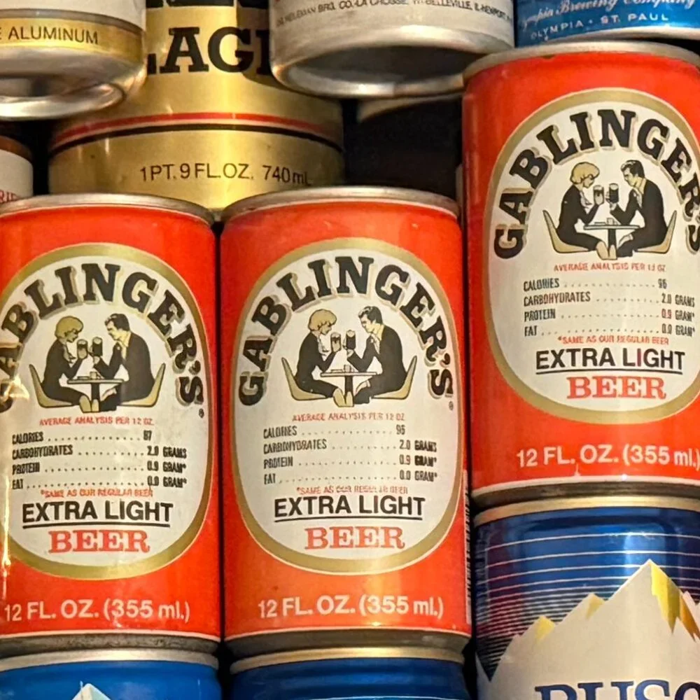Gablinger's Extra Light Vintage Beer cans - Set of three